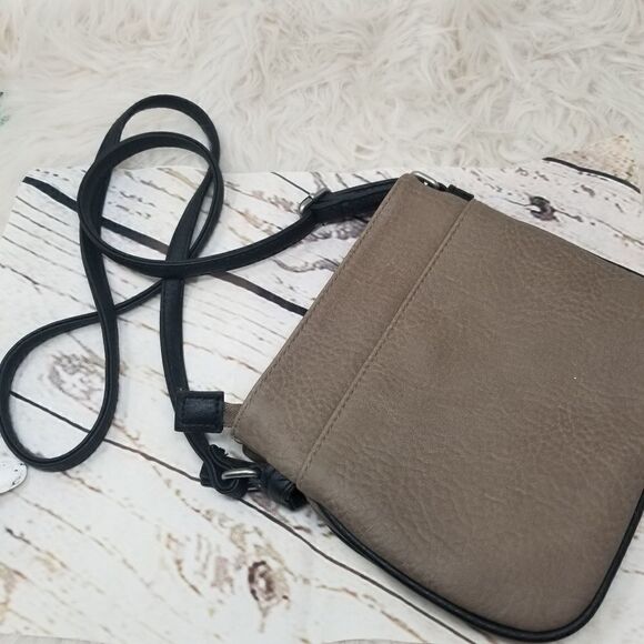 Faux Leather Dark Tan. Crossbody Bag. - Picture 7 of 11
